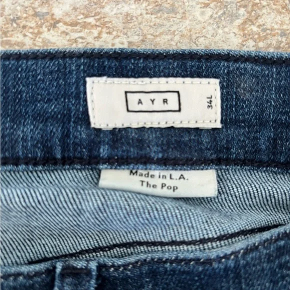 EUC AYR The Pop Jeans Size 34L High Rise Straight Denim - Picture 3 of 7